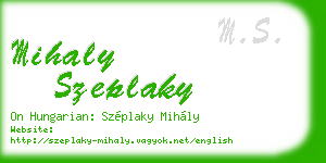 mihaly szeplaky business card