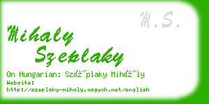 mihaly szeplaky business card